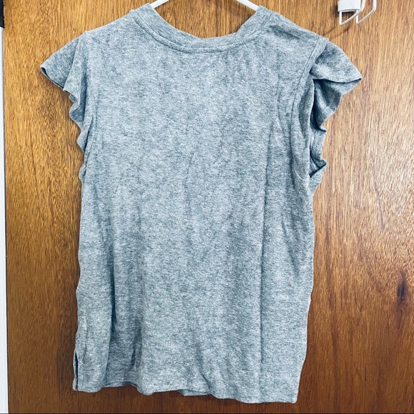5/ $30 Gray flutter sleeve tee - Picture 3 of 11